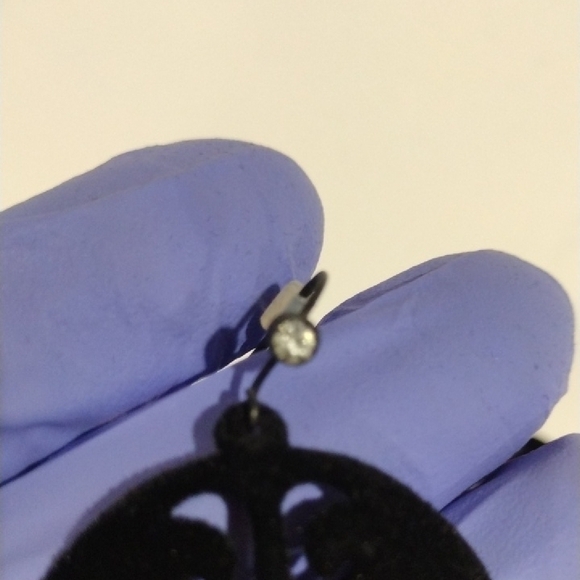 Elegant Black and Crystal 2-inch Drop Earrings - Women's Fashion Jewelry - Picture 5 of 6